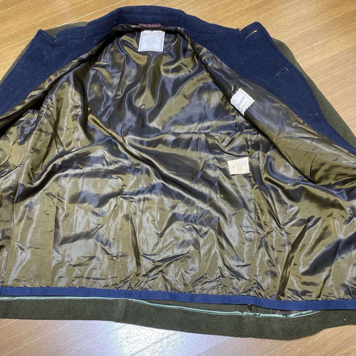 上質　オールド　イタリア製　SEVENTY カシミア×ウール　フィールドコート　セブンティ　ジャケット　カバーオール　メルトン_画像9