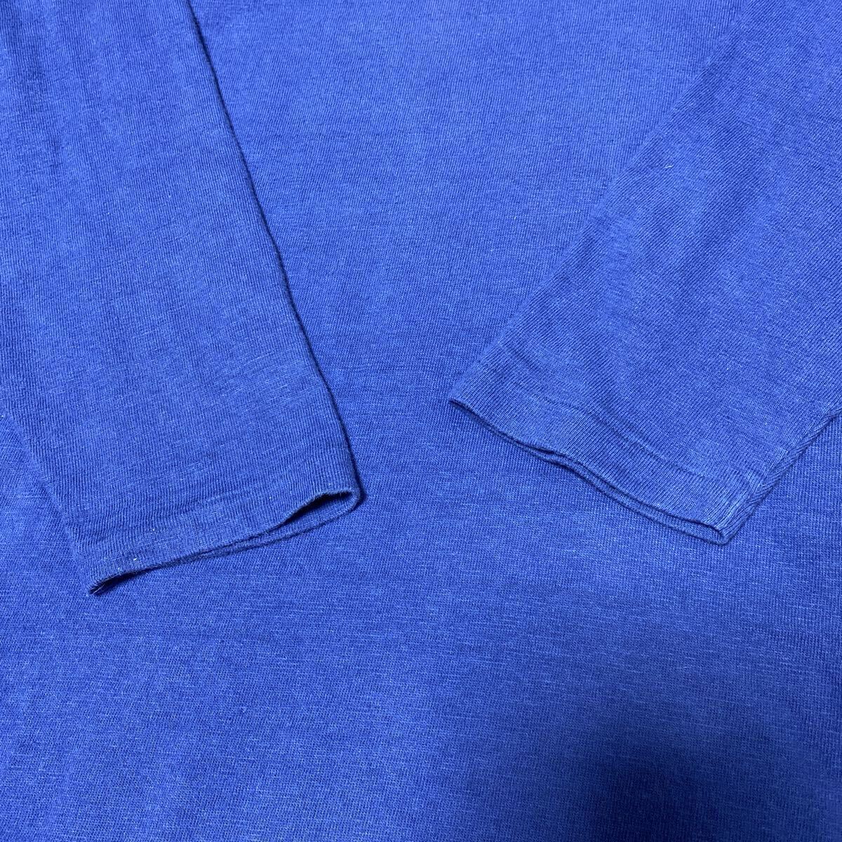 WAREHOUSE フットボールTシャツ　七分袖　無地　ネイビー　38 コットン カットソー　ウエアハウス　日本製_画像8