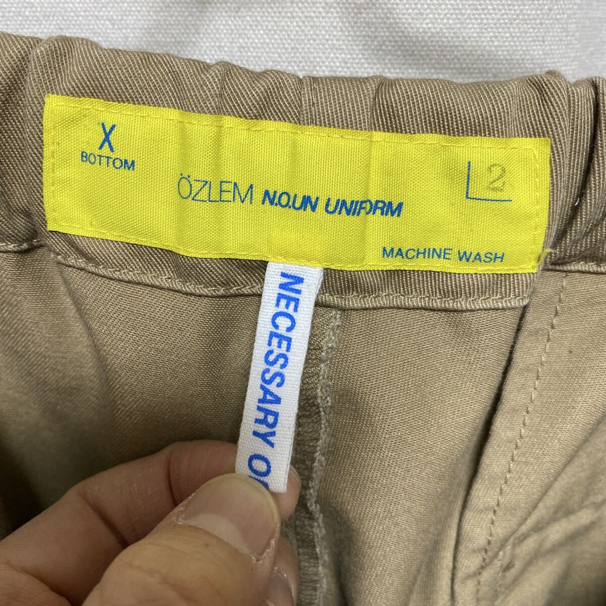 NECESSARY OR UNNECESSARY TCツイル　イージーパンツ　ベージュ　2 トラウザー　ワークパンツ　ネセサリーオアアンネセサリー　NOUN_画像5