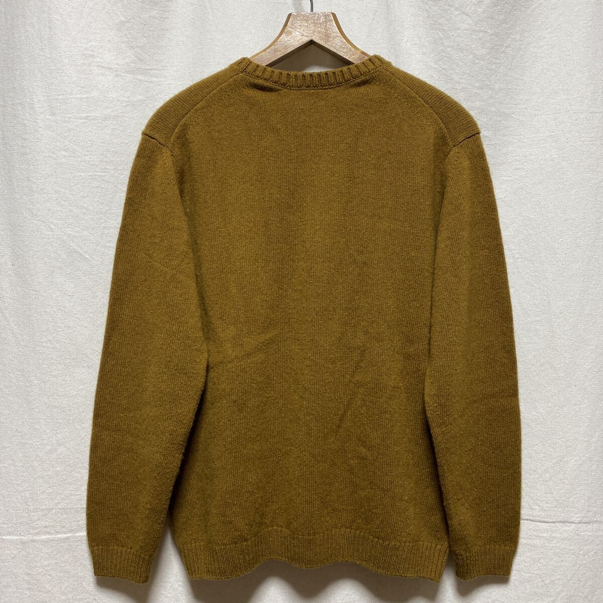 BEAUTY&YOUTH ウール ニットプルオーバー マスタードブラウン L ユナイテッドアローズ B&Y UNITED ARROWS セーター _画像3