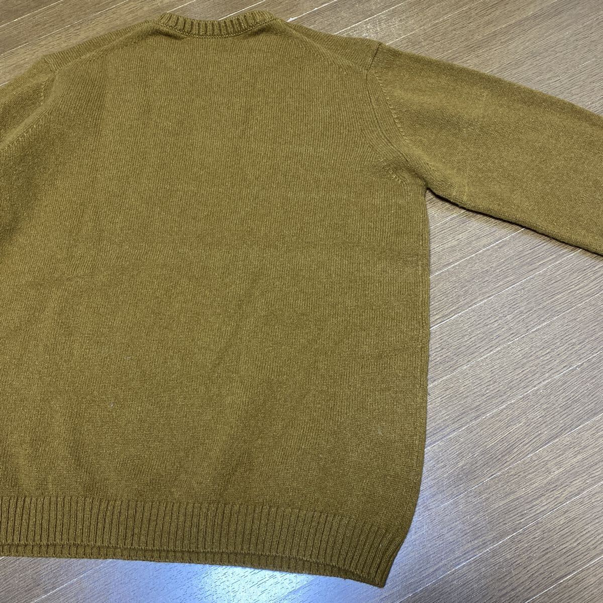 BEAUTY&YOUTH ウール ニットプルオーバー マスタードブラウン L ユナイテッドアローズ B&Y UNITED ARROWS セーター _画像8