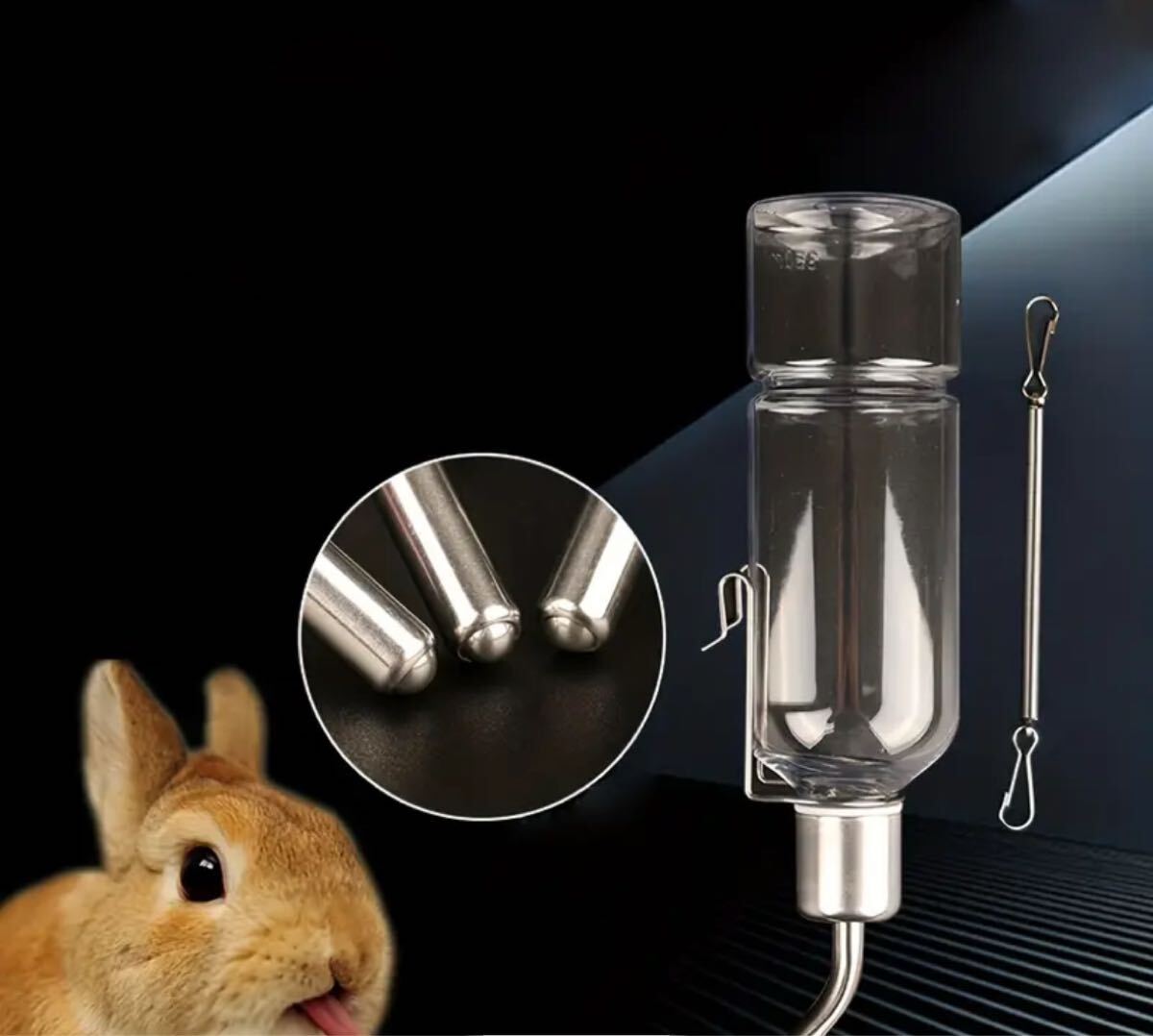うさぎ　給水機　ペット　小動物　水やり　水分補給　ウサギ　取り付け簡単　新品_画像6