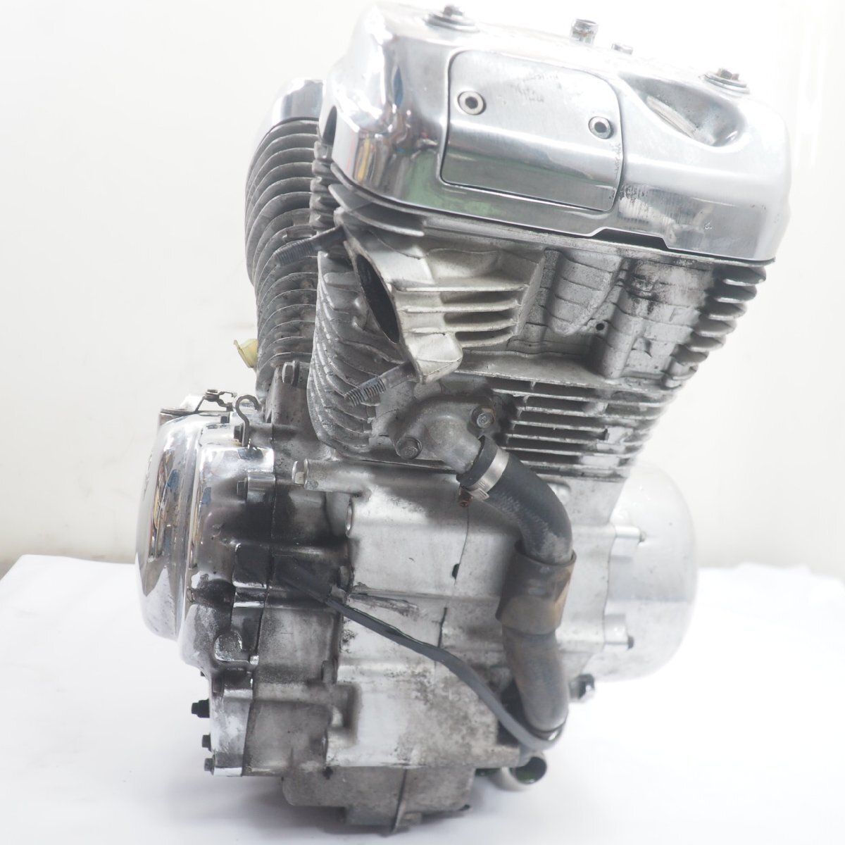 スティード400 エンジン NC26 NC25E-1403xxx engine ミッションOK STEED ピストン シリンダー エンジンカバー_画像4