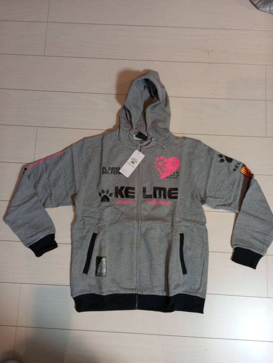 新品即決KELMEケルメ スウェットパーカーウェア 上下 XLサイズ 杢グレー KC49220W_画像1