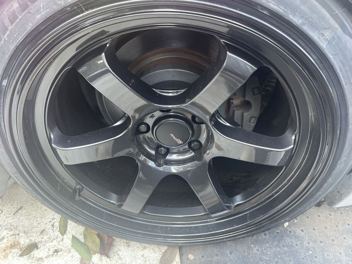 美品！使用距離短！MID WHEELS MID RACING R06 18in9.5J+-0 4本 235 40 18ミネルバF205つき JZX系、シルビアのドリケツ用等に！_画像1