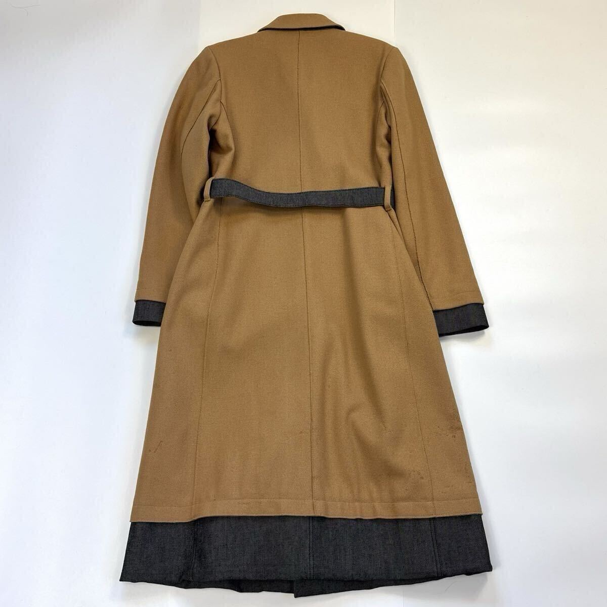 FENDI フェンディ ロングコート やまとなでしこ 松嶋菜々子さん着用 ドラマ 芸能人 キャメル ブラウン デニム レディース Mサイズ相当 _画像4