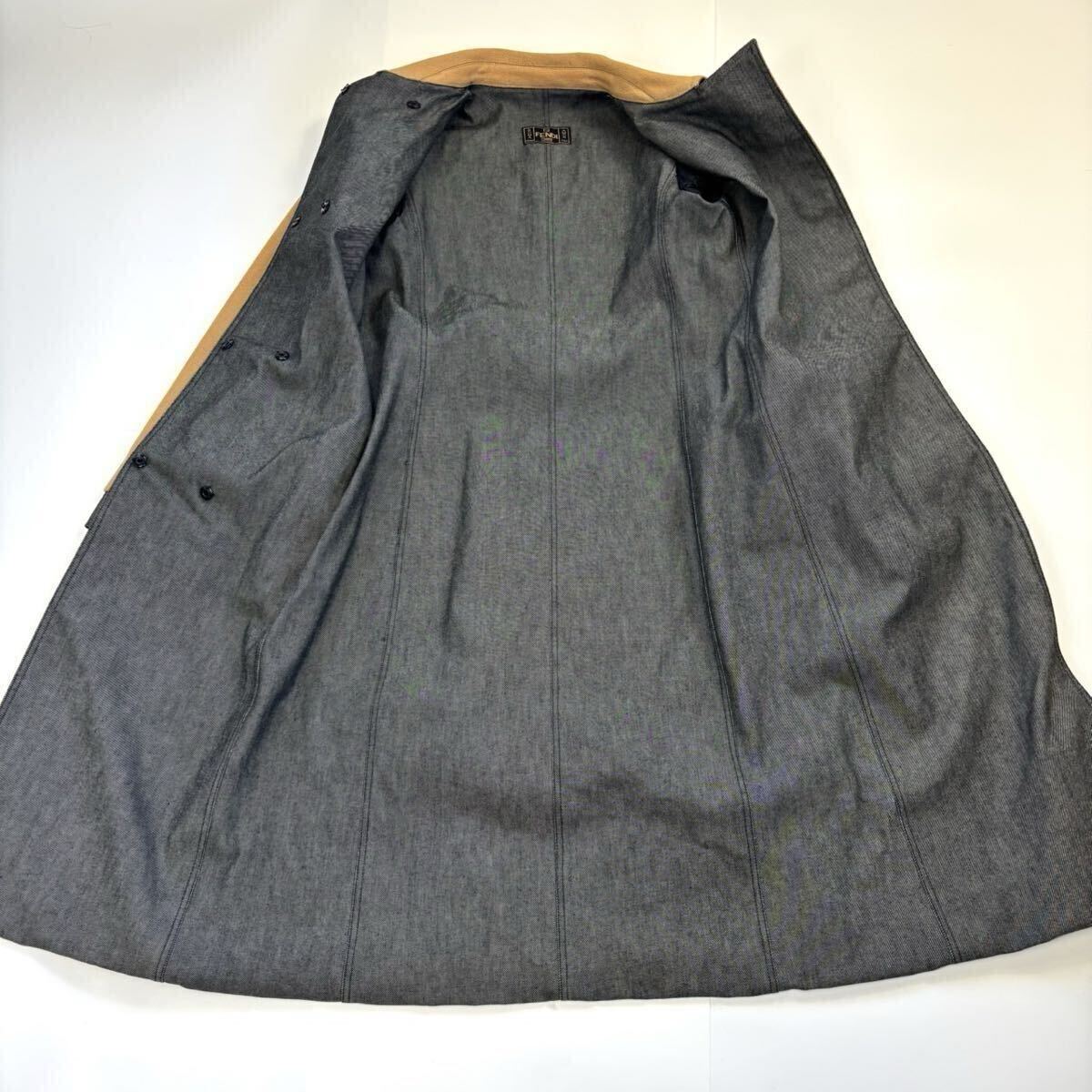 FENDI フェンディ ロングコート やまとなでしこ 松嶋菜々子さん着用 ドラマ 芸能人 キャメル ブラウン デニム レディース Mサイズ相当 _画像6