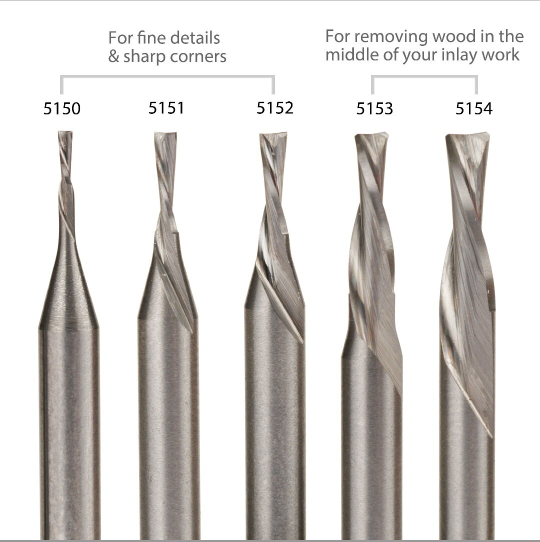 米国StewMac社 Carbide Downcut Inlay Router Bits5本セット　超硬ダウンカット・インレイ・ルータ・ビット Dremelルータ用ビット 送料無料_画像4