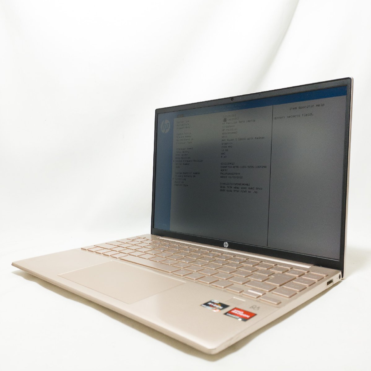 ★1円スタート★【即納・ジャンク品】HP Pavilion Aero Laptop (R5-5600U/メモリ16GB/ストレージなし)0KQZ_画像1