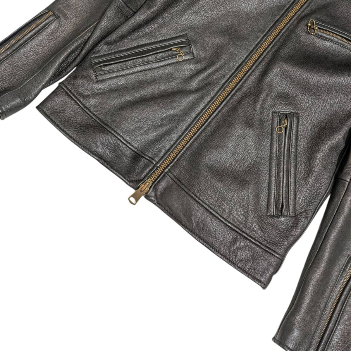 JACK ROSE ジャックローズ 210706J シングルライダースジャケット レザー 山羊革 ブラック サイズ 3_画像4