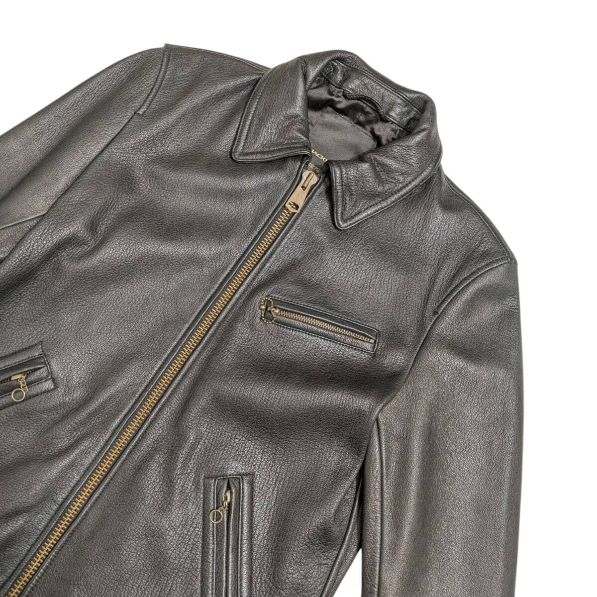 JACK ROSE ジャックローズ 210706J シングルライダースジャケット レザー 山羊革 ブラック サイズ 3_画像3