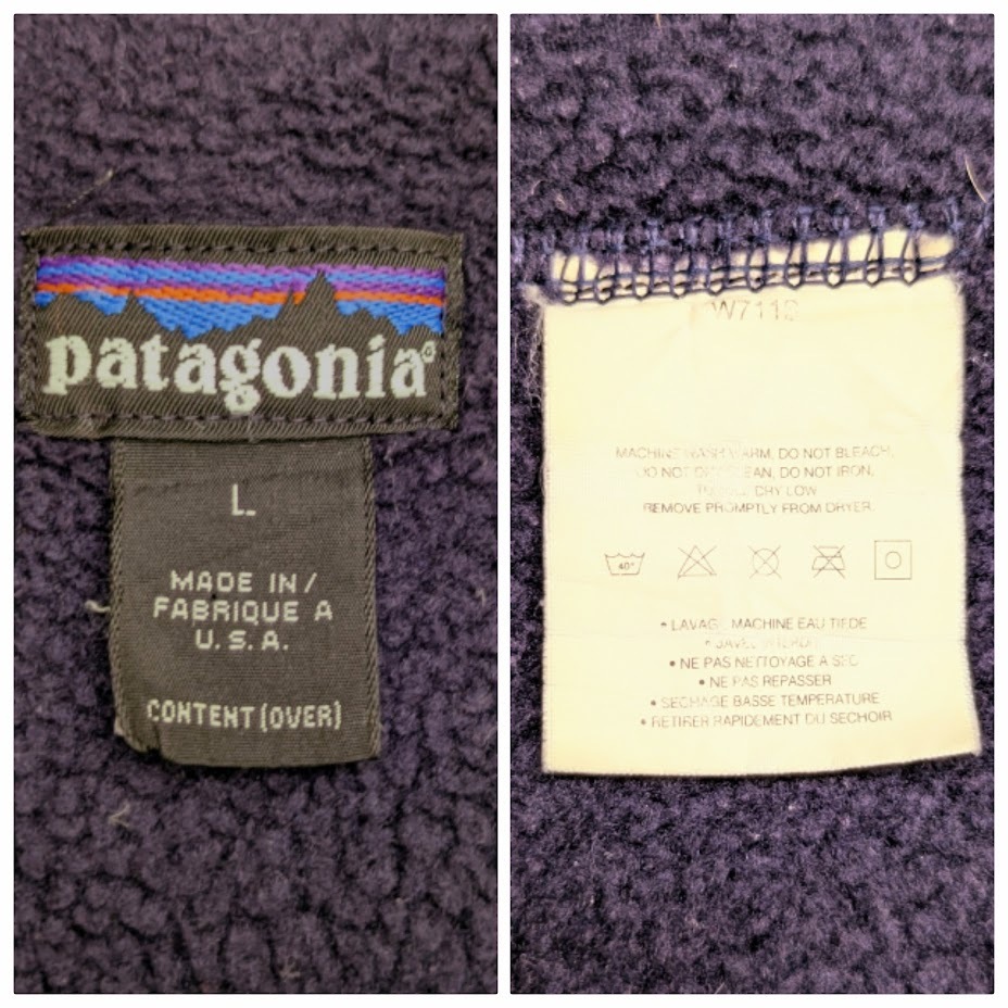 99 90s PATAGONIA patagonia SHELLED SYNCHILLA JACKET パタゴニア 雪なしタグ シェルドシンチラジャケット 古着 USA製 ブルー系 _画像8