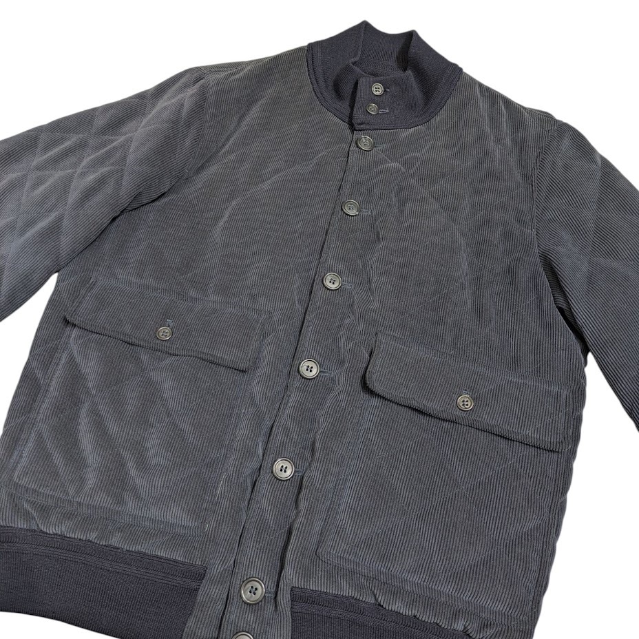 99 VALSTAR ヴァルスター コーデュロイ キルティングジャケット ドライビングブルゾン ネイビー サイズ 46_画像3