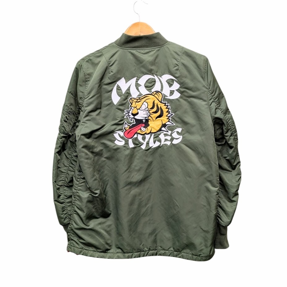 MOBSTYLE モブスタイル PEACE MA-1 フライトジャケット ボンバージャケット ミリタリー グリーン系 サイズ M_画像2