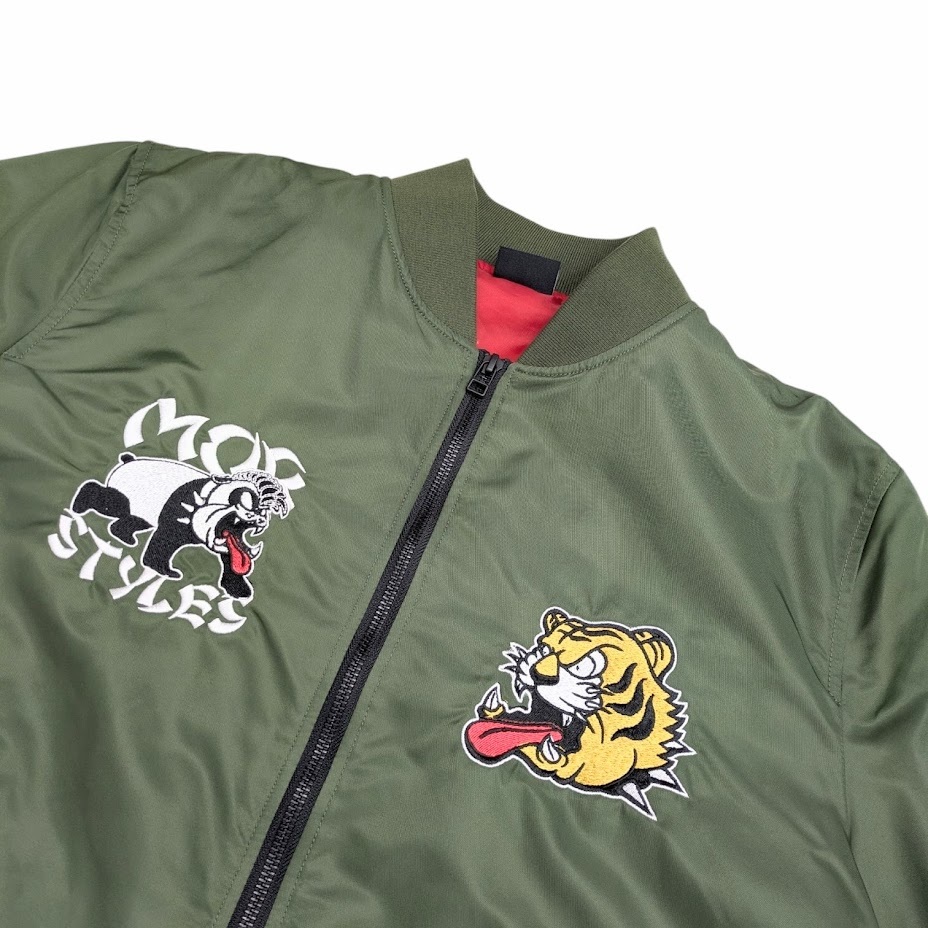 MOBSTYLE モブスタイル PEACE MA-1 フライトジャケット ボンバージャケット ミリタリー グリーン系 サイズ M_画像4