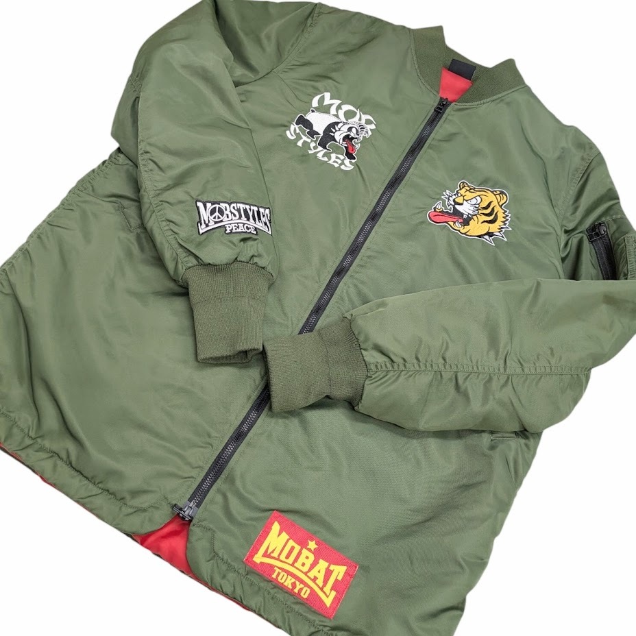 MOBSTYLE モブスタイル PEACE MA-1 フライトジャケット ボンバージャケット ミリタリー グリーン系 サイズ M_画像5