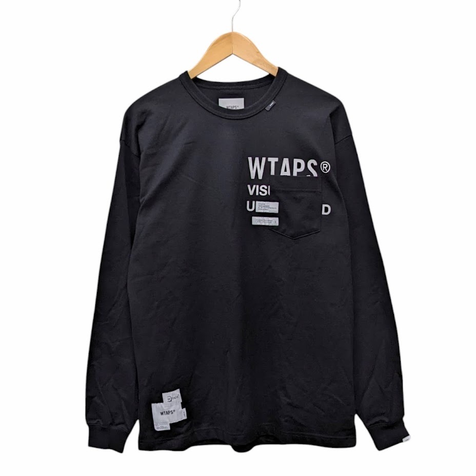 WTAPS ダブルタップス 211ATDT-CSM17 INSECT02 LS COPO プリント ポケット 長袖 Tシャツ ロンT ブラック サイズ 3_画像1