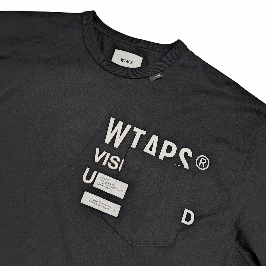WTAPS ダブルタップス 211ATDT-CSM17 INSECT02 LS COPO プリント ポケット 長袖 Tシャツ ロンT ブラック サイズ 3_画像4