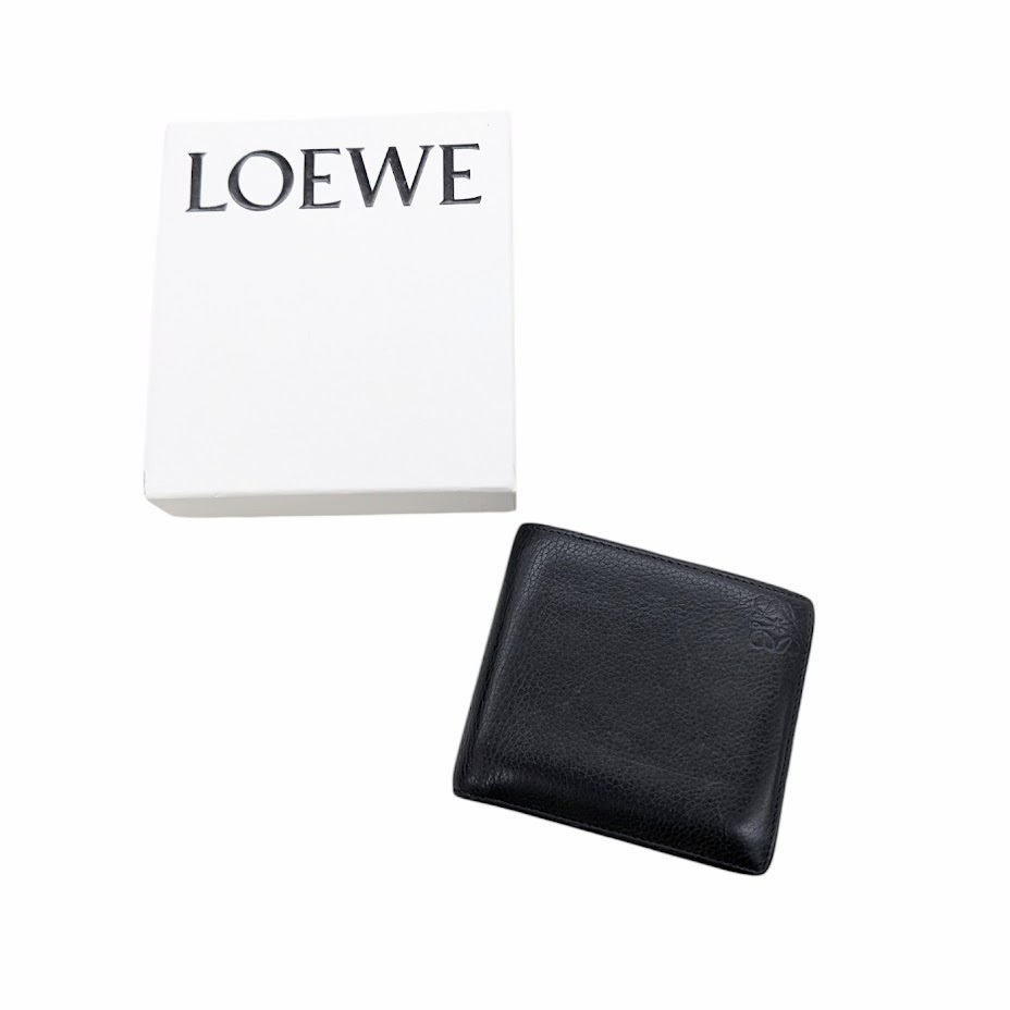 LOEWE ロエベ 二つ折り財布 バイフォールドウォレット アナグラム ブラック 箱付き _画像1