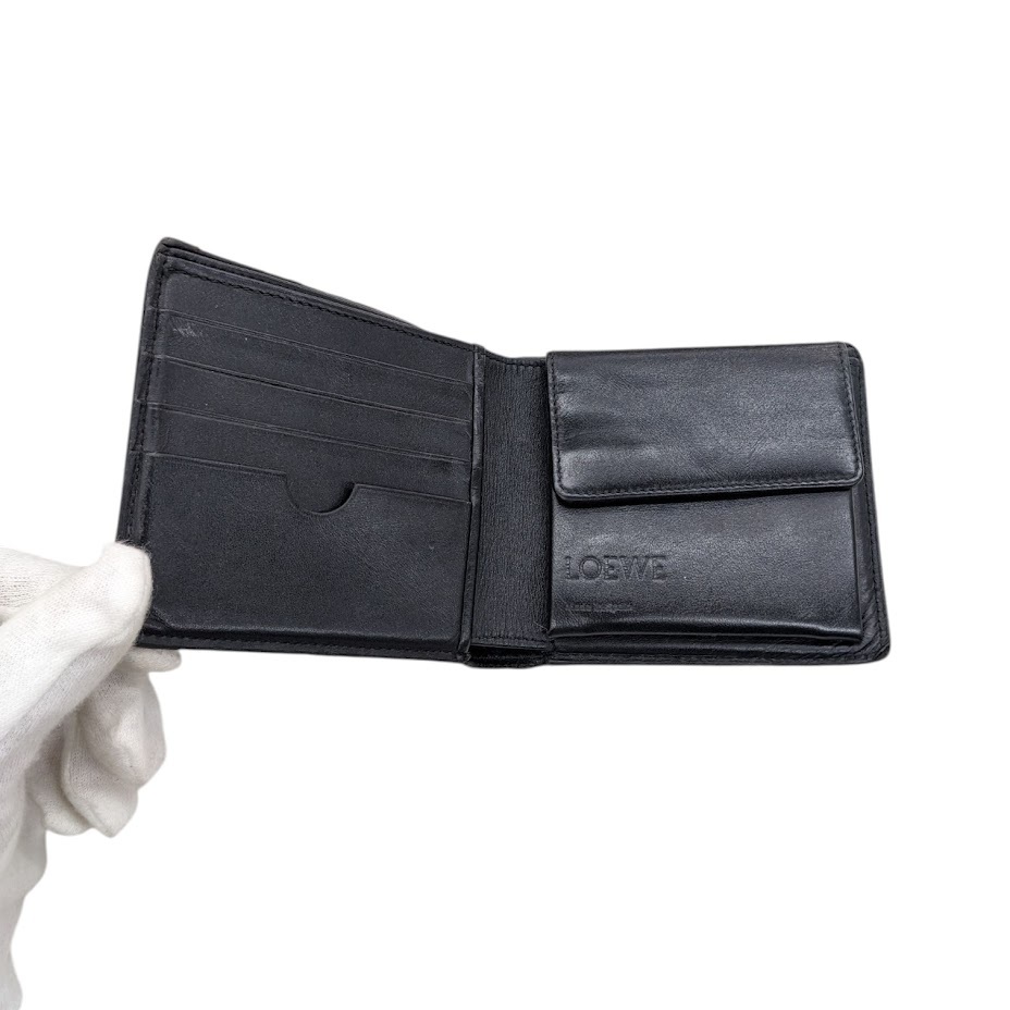 LOEWE ロエベ 二つ折り財布 バイフォールドウォレット アナグラム ブラック 箱付き _画像4