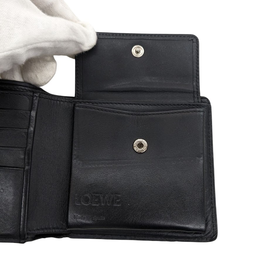 LOEWE ロエベ 二つ折り財布 バイフォールドウォレット アナグラム ブラック 箱付き _画像8