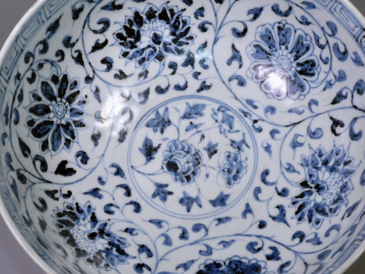 明時代　染付唐草花文茶碗　永楽　明初期　明_画像4