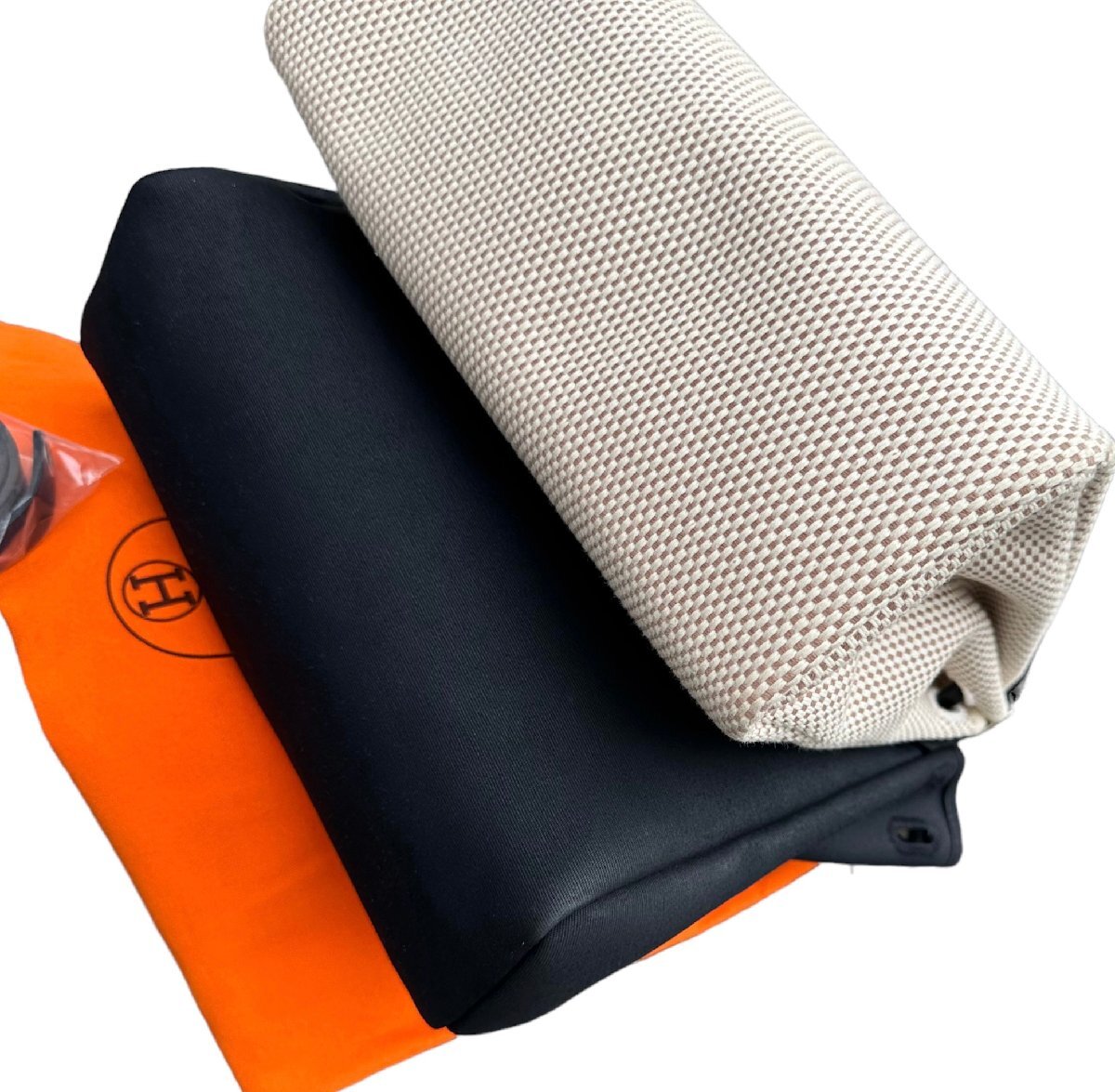 超美品◆本物◆エルメスHERMESエールバッグPMトワルGMキャンバスレザー・カーフ黒白パンダハンドバッグショルダーバッグ金具ボックスカーフ_画像5