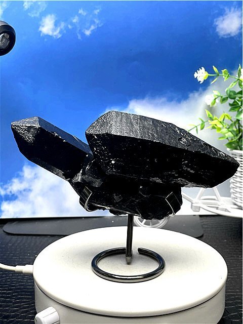 AAA級【魔除け】◆天然モリオン(黒水晶）クラスター188C6-106C22_画像2