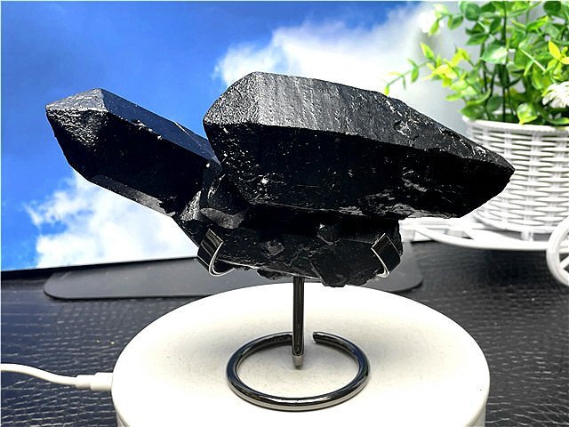 AAA級【魔除け】◆天然モリオン(黒水晶）クラスター188C6-106C22_画像1