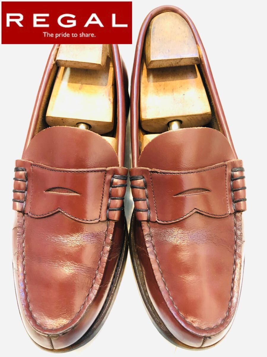 ★ジャンク品★定価30,800円！リーガル REGAL 2177 コインローファー ビジネスシューズ 25EE_画像1