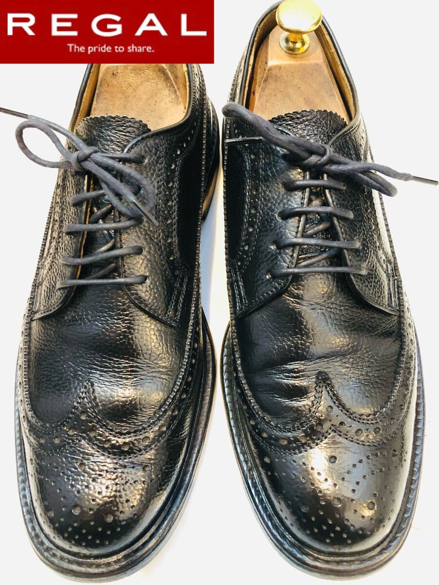 ★美品★定価33,000円!リーガル REGAL 2585 ウイングチップ グレインレザー 24.5EE_画像1