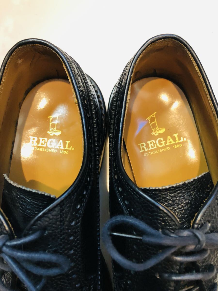 ★美品★定価33,000円!リーガル REGAL 2585 ウイングチップ グレインレザー 24.5EE_画像5