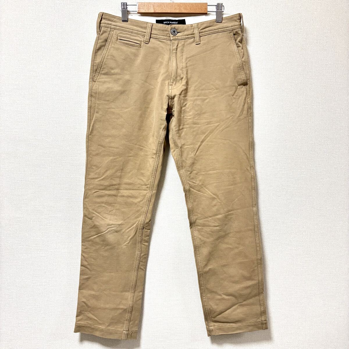 着回し◎【BACK NUMBER】バックナンバー コットン パンツ ストレッチ スリム チノパン きれいめ アメカジ ベージュ メンズ M /Y38206SS_画像2