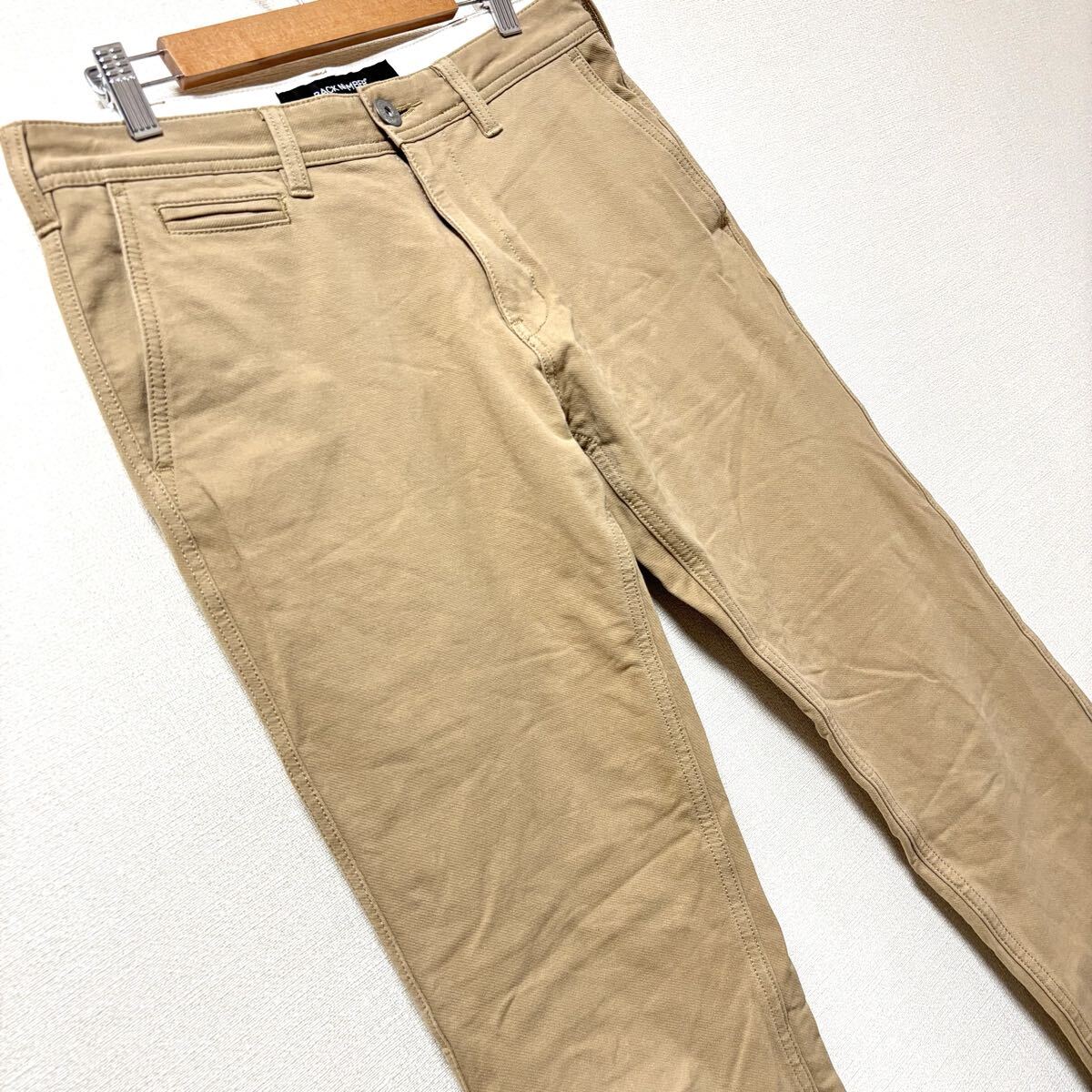 着回し◎【BACK NUMBER】バックナンバー コットン パンツ ストレッチ スリム チノパン きれいめ アメカジ ベージュ メンズ M /Y38206SS_画像7