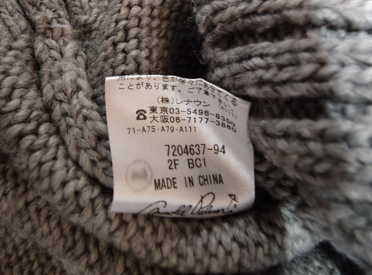 Arnold Palmer アーノルドパーマー RENOWN レナウン ショールカラー 刺繍 ロゴ　クルミボタン ニット セーター ゴルフ 　サイズ2　メンズ_画像7
