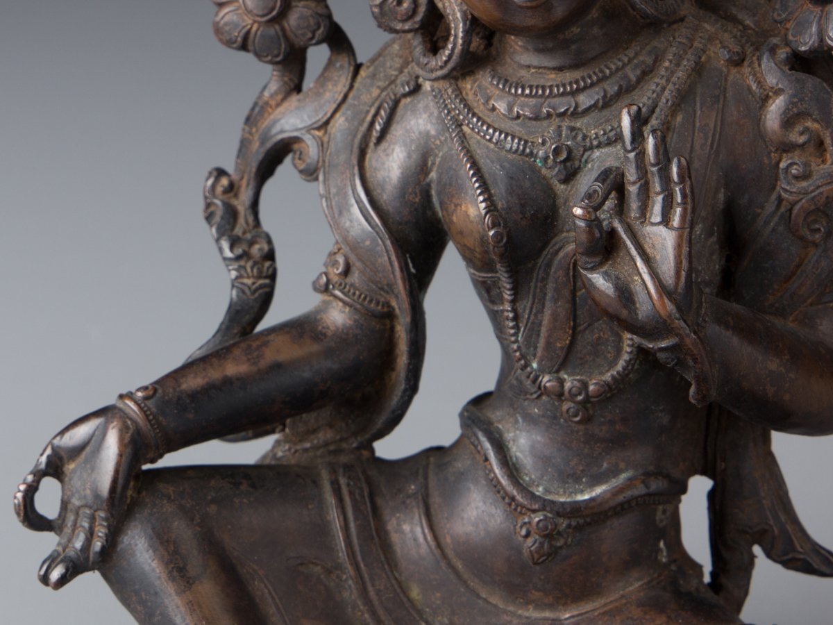 【五】銅造チベット観音菩薩坐像_画像8
