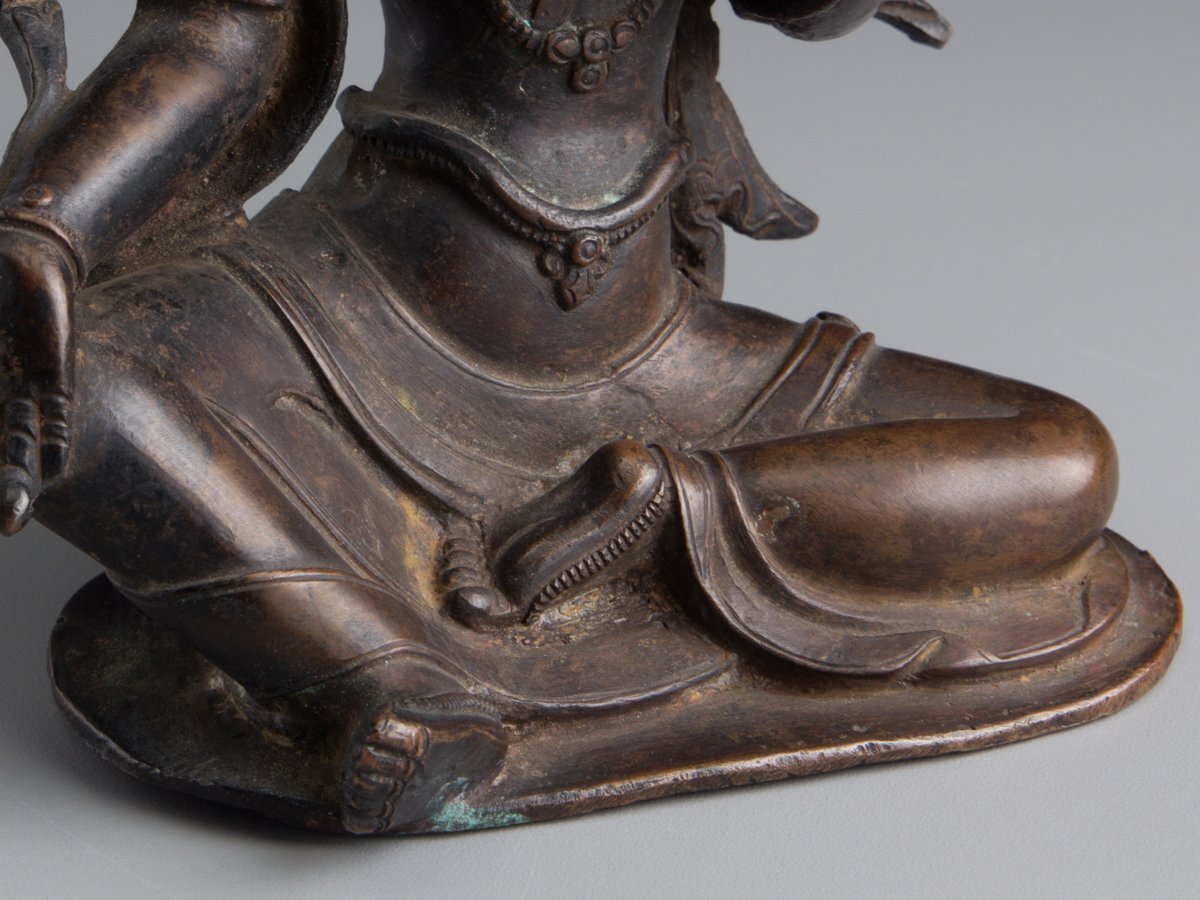【五】銅造チベット観音菩薩坐像_画像9