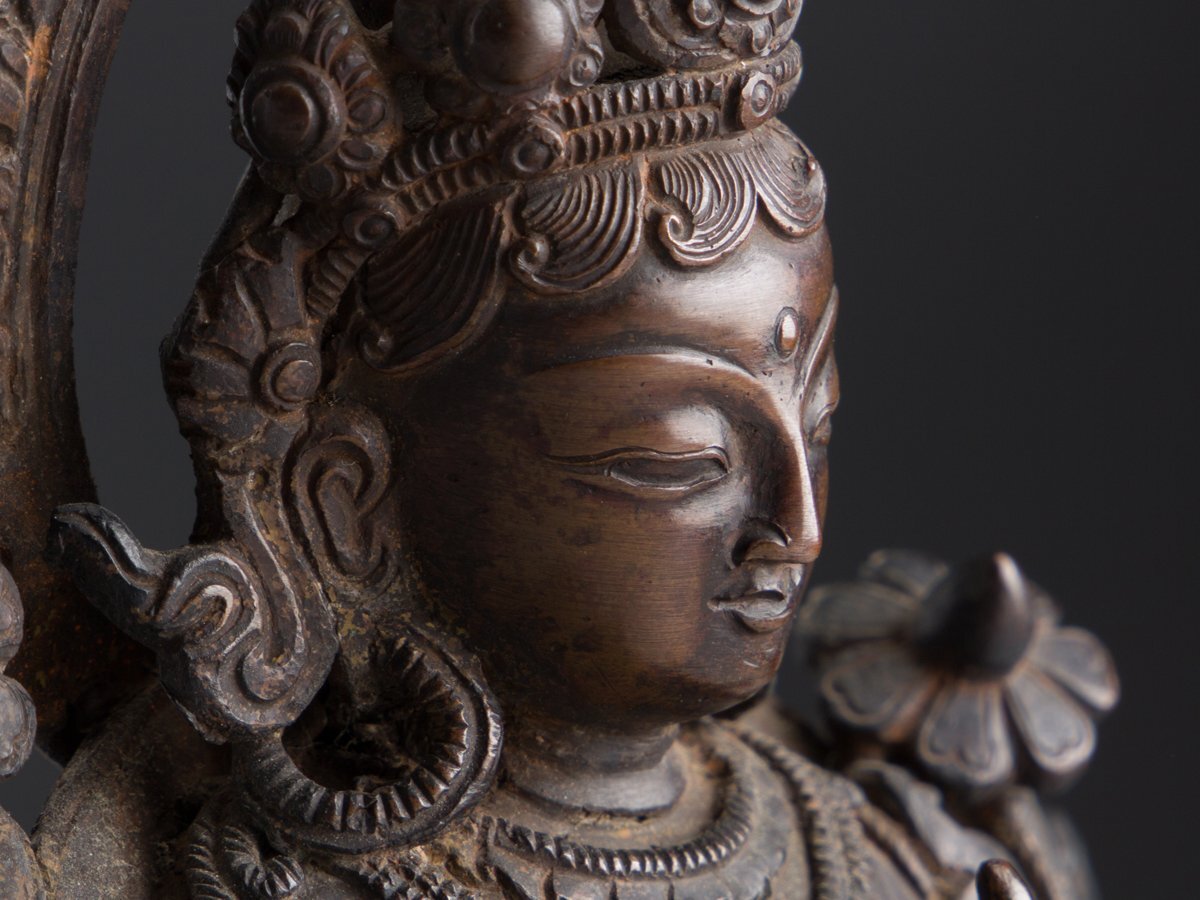 【五】銅造チベット観音菩薩坐像_画像7