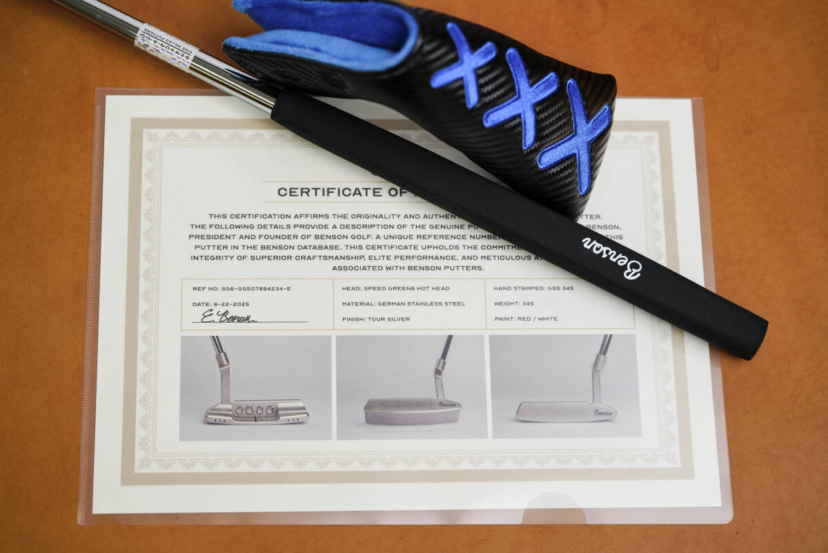 新品未使用 Benson SpeedGreen6 ホットヘッド TourT GSS COA有り ジャーマンステンレス 海外直輸入ガレージパター 34インチ Y-004_画像7