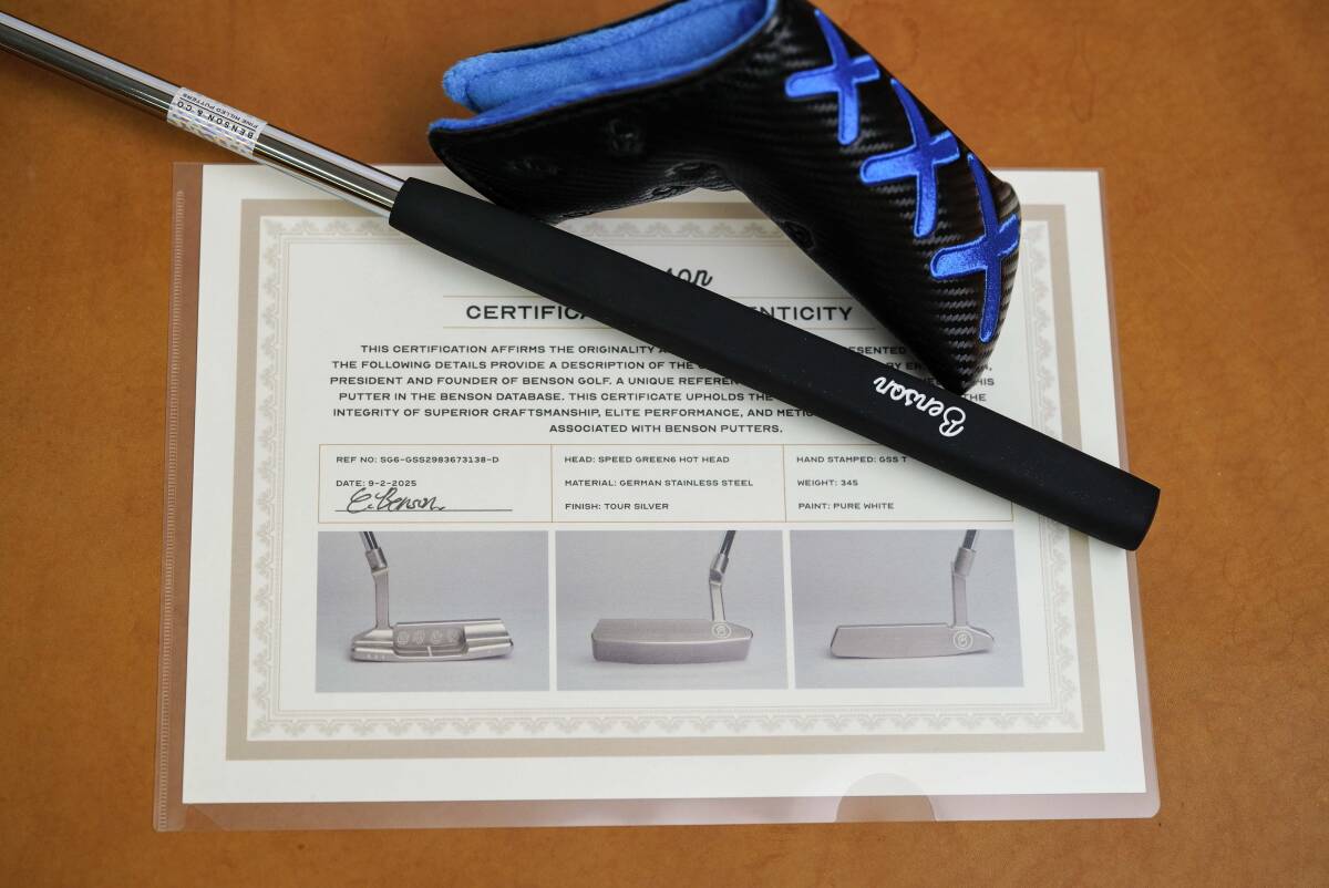 新品未使用 Benson SpeedGreen6 ホットヘッド TourT GSS COA有り ジャーマンステンレス 海外直輸入ガレージパター ３４インチ Y-005_画像5