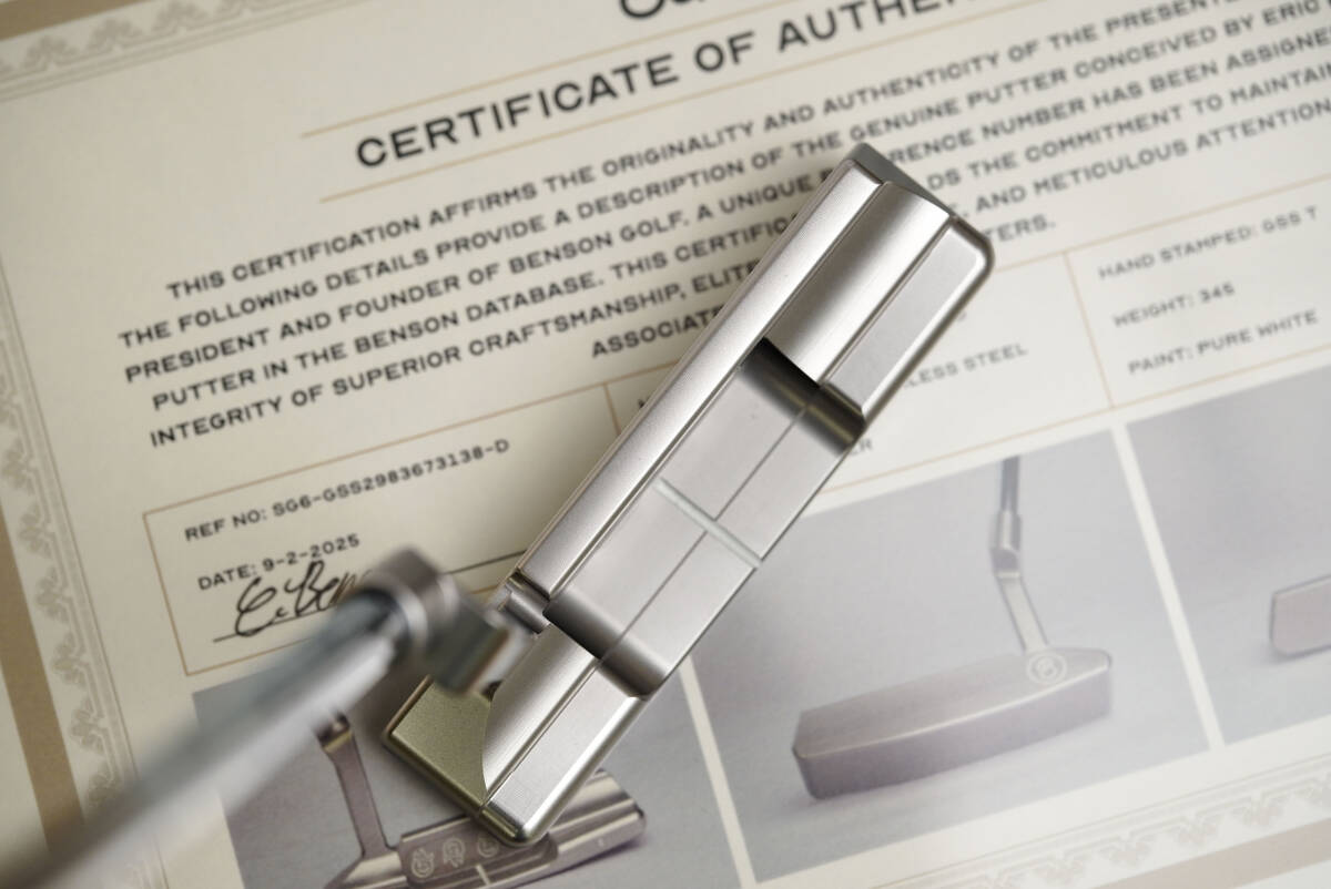 新品未使用 Benson SpeedGreen6 ホットヘッド TourT GSS COA有り ジャーマンステンレス 海外直輸入ガレージパター ３４インチ Y-005_画像3