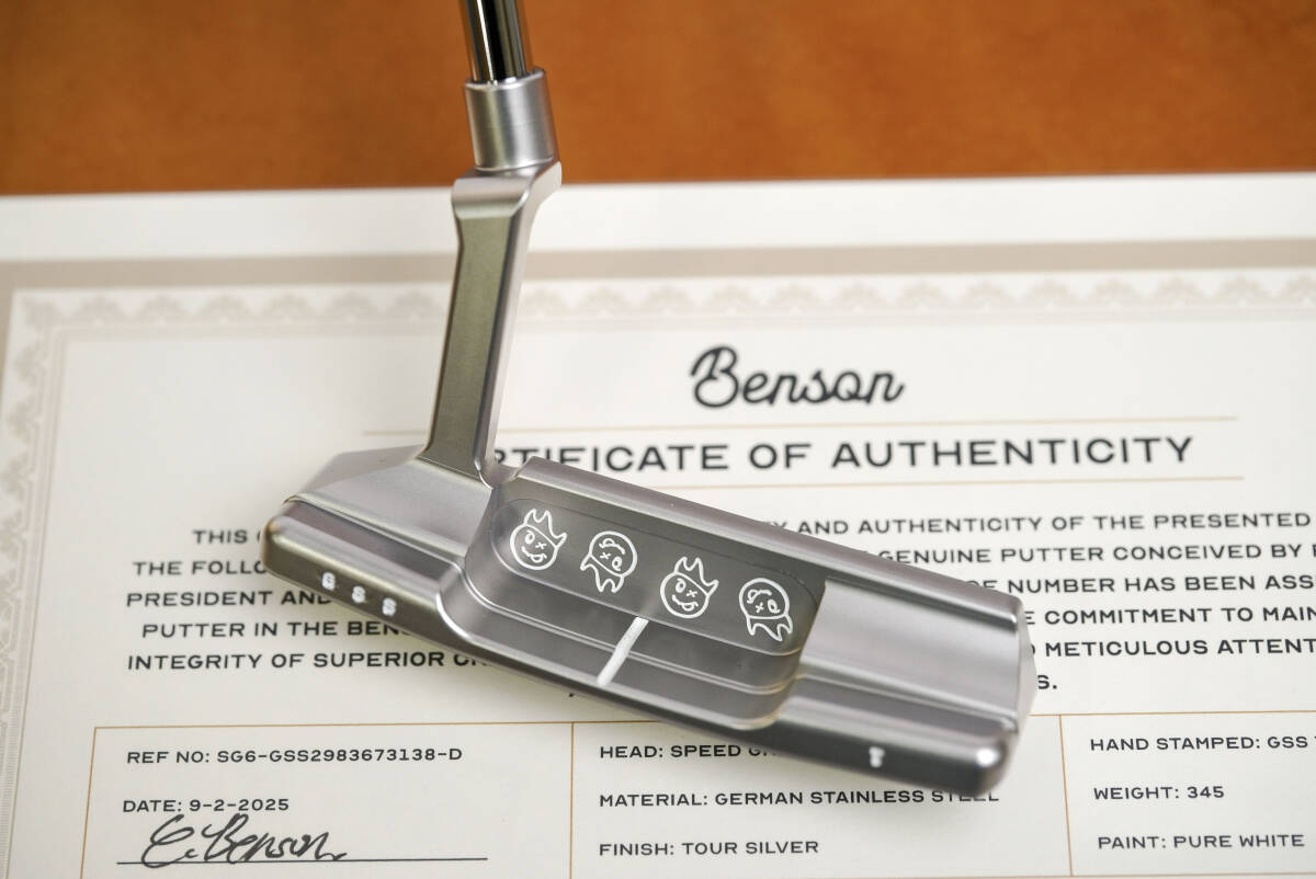 新品未使用 Benson SpeedGreen6 ホットヘッド TourT GSS COA有り ジャーマンステンレス 海外直輸入ガレージパター ３４インチ Y-005_画像7