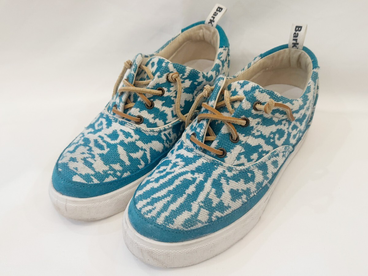 Bark バーク 織 ニット アッパー ローカット スニーカー イタリア製_画像1