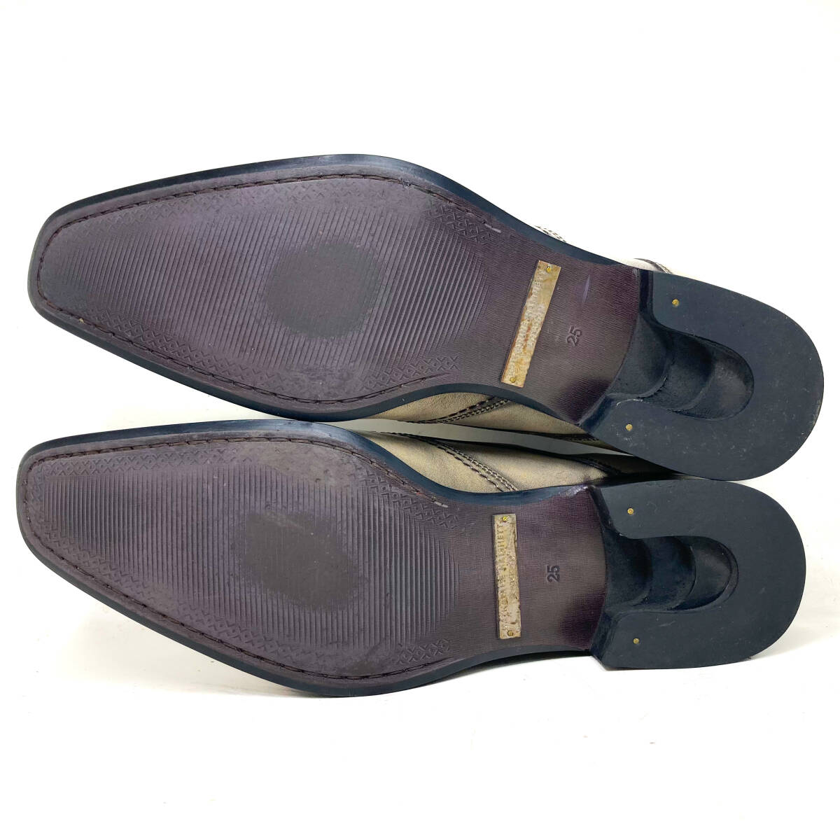 ☆即決・送料無料☆キャサリンハムネットロンドン ダブルモンクストラップ グレー 25cm　革靴 ビジネスシューズ ドレス 本革 本皮 メンズ_画像5