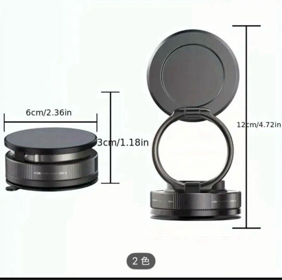 車載スマホ ホルダー 【MagSafe】360°調整可能【真空吸盤+超強磁力】 車 折りたたみ マグネット スマホホルダー スマホスタンド 真空吸着_画像3