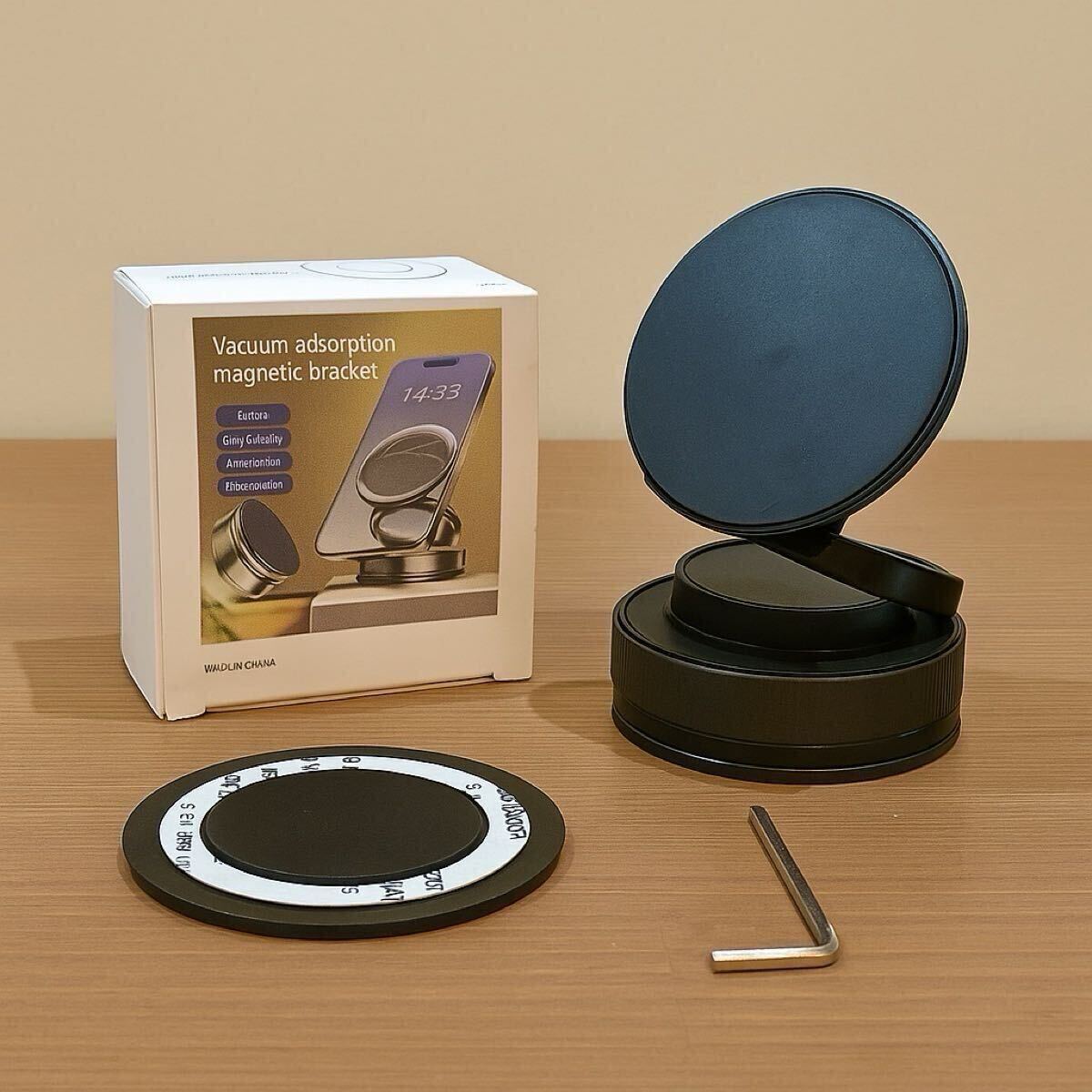 車載スマホ ホルダー 【MagSafe】360°調整可能【真空吸盤+超強磁力】 車 折りたたみ マグネット スマホホルダー スマホスタンド 真空吸着_画像5