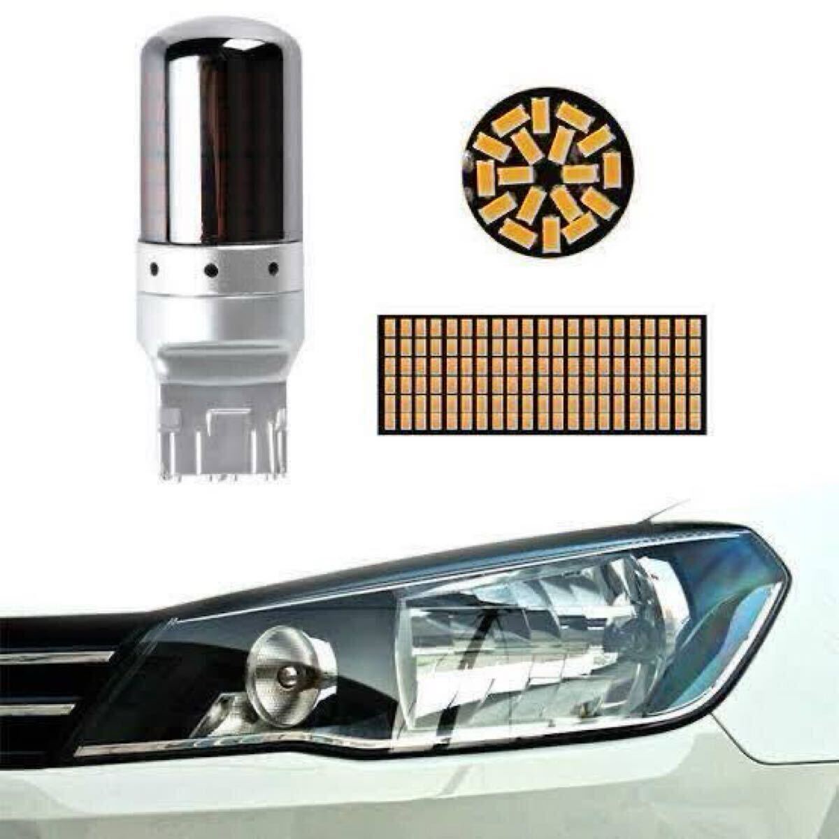 T20 LEDウィンカーバルブ 明爆光 新品 送料無料 2個ステルス抵抗内蔵_画像2