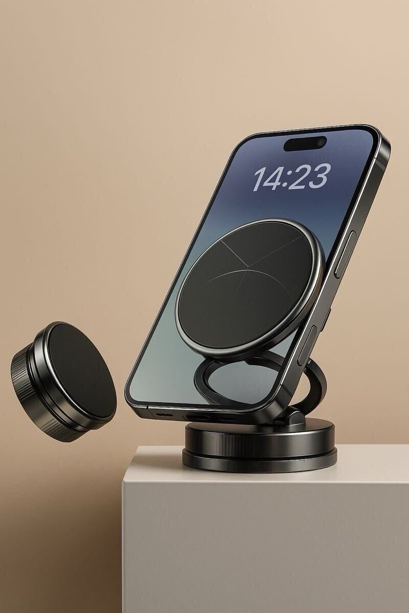 車載スマホ ホルダー 【MagSafe】360°調整可能【真空吸盤+超強磁力】 車 折りたたみ マグネット スマホホルダー スマホスタンド 真空吸着_画像6