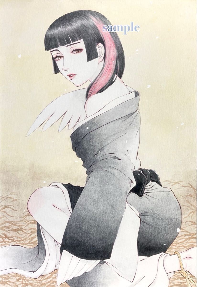  оригинал ручные иллюстрации [ журавль. . вернуть ] японский стиль аналог 