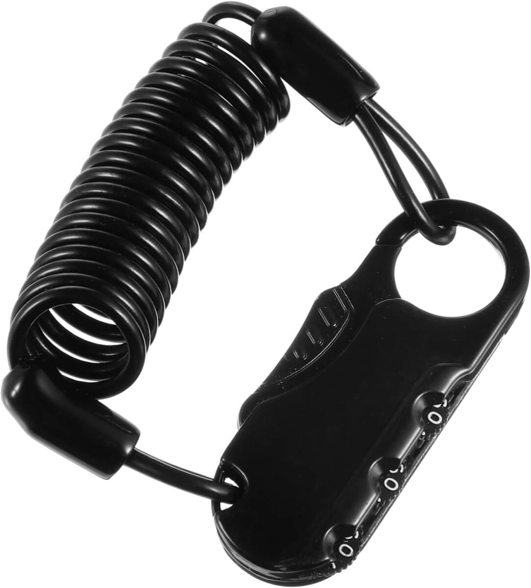 ブラック 頑丈 ロック 駐車 ヘルメット ワイヤー ロープ 付き ヘルメットホルダー ヘルメットロック 盗難防止 バイク 自転車 オートバイ_画像1